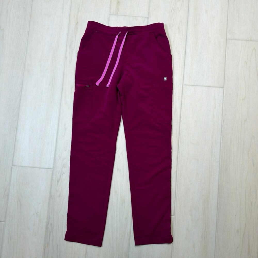 FIGS Dark Magenta Casma Top Yola Skinny Pants Scrub Set Medical Uniform Size XS - Picture 7 of 10